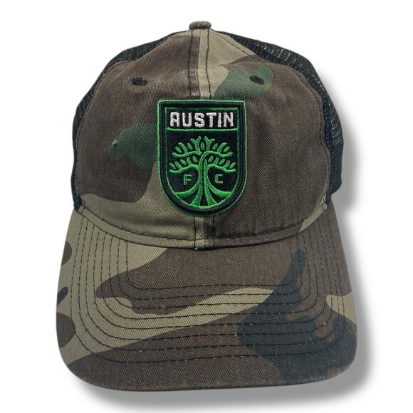 Austin FC Hat Cap Strapback New Era 9Twenty Camo Football Soccer Mesh Trucker - Picture 1 of 7